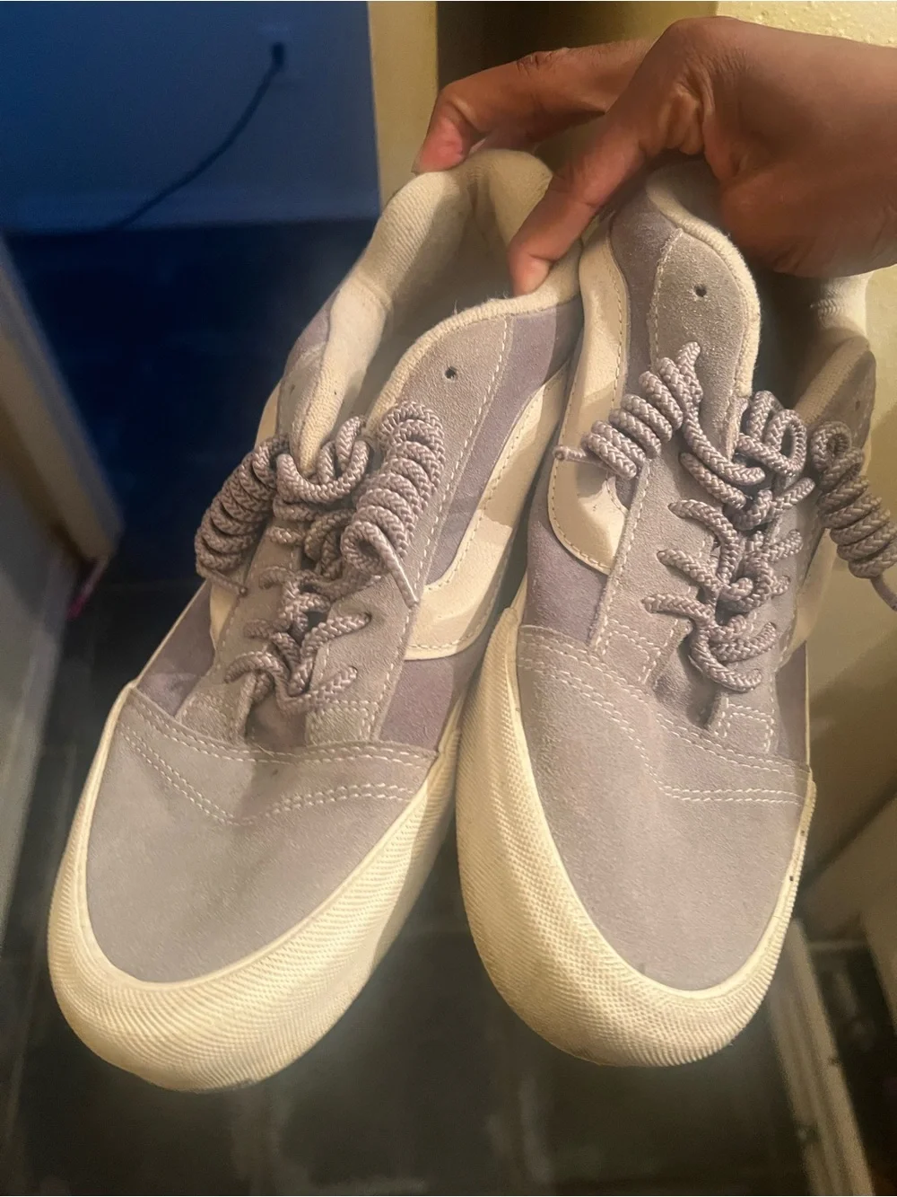 Vans Men’s Low-Top Suede Skate Sneakers - Light Gray/White